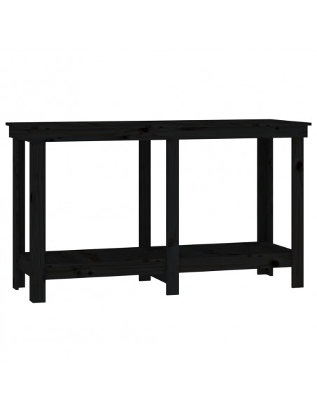 Banco da Lavoro Nero 140x50x80 cm in Legno Massello di Pino