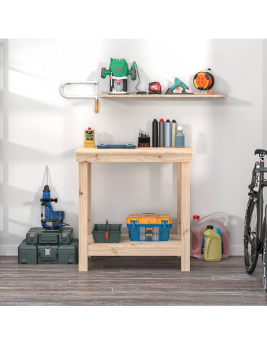 Banco da Lavoro 80x50x80 cm in Legno Massello di Pino