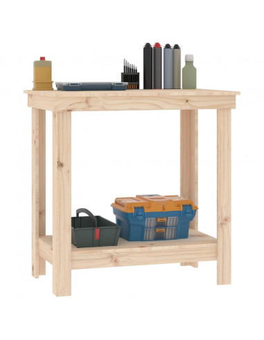 Banco da Lavoro 80x50x80 cm in Legno Massello di Pino