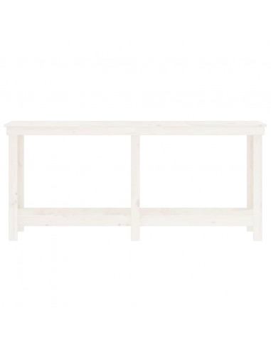 Banco da Lavoro Bianco 180x50x80 cm in Legno Massello di Pino