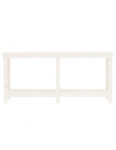 Banco da Lavoro Bianco 180x50x80 cm in Legno Massello di Pino