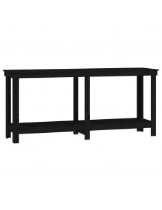 Banco da Lavoro Nero 180x50x80 cm in Legno Massello di Pino 2