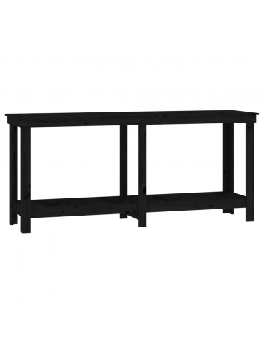 Banco da Lavoro Nero 180x50x80 cm in Legno Massello di Pino