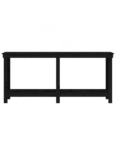 Banco da Lavoro Nero 180x50x80 cm in Legno Massello di Pino
