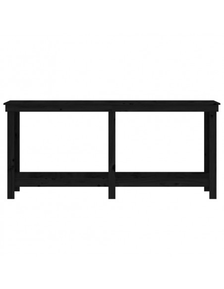Banco da Lavoro Nero 180x50x80 cm in Legno Massello di Pino