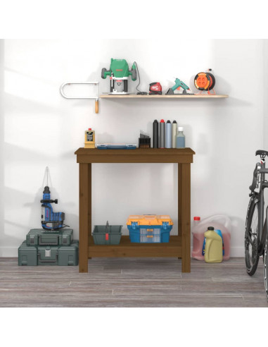 Banco da Lavoro Miele 80x50x80 cm in Legno Massello di Pino
