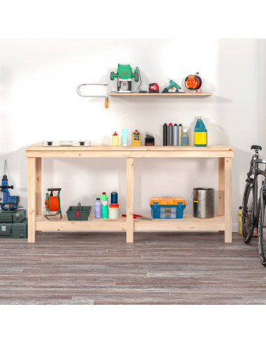 Banco da Lavoro 180x50x80 cm in Legno Massello di Pino