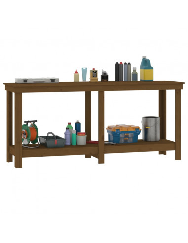 Banco da Lavoro Miele 180x50x80 cm in Legno Massello di Pino