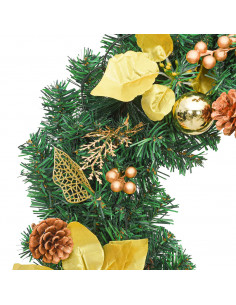 Ghirlanda Natalizia con Luci a LED 2,7 m in PVC Verde