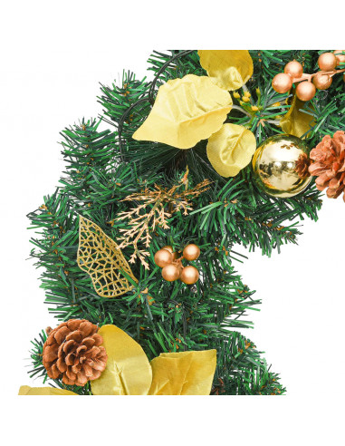 Ghirlanda Natalizia con Luci a LED 2,7 m in PVC Verde