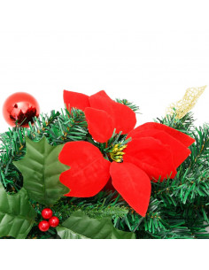 Ghirlanda Natalizia con Luci a LED 2,7 m in PVC Verde