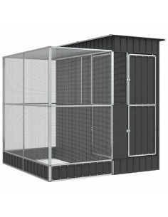 Voliera con Estensione Argento 209x203x216 cm in Acciaio 2