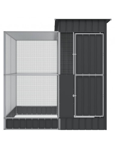 Voliera con Estensione Argento 209x203x216 cm in Acciaio