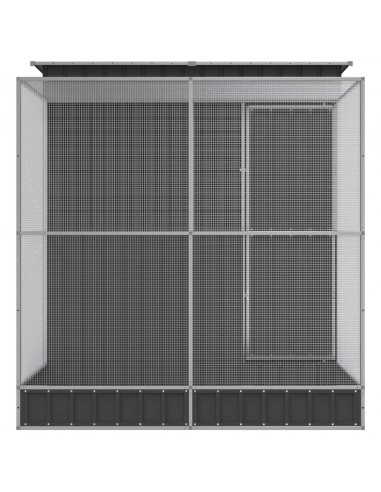 Voliera con Estensione Argento 209x203x216 cm in Acciaio