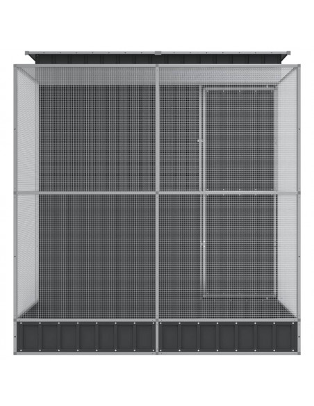 Voliera con Estensione Argento 209x203x216 cm in Acciaio