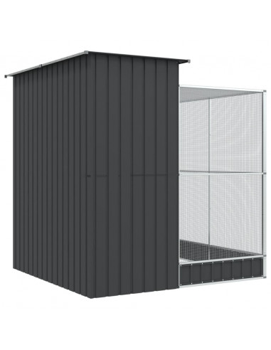 Voliera con Estensione Argento 209x203x216 cm in Acciaio