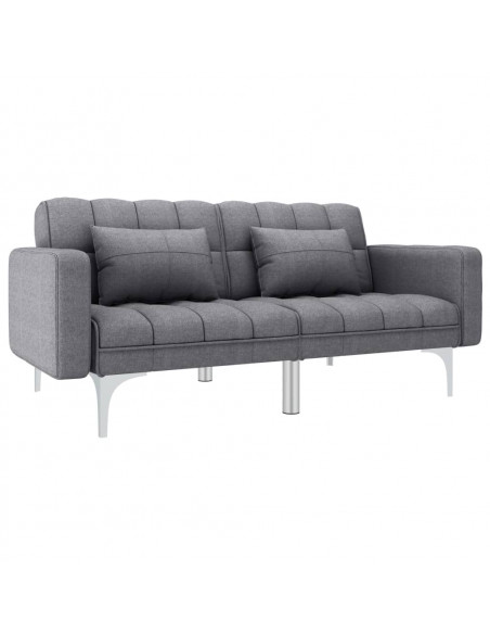 Divano Letto Grigio Chiaro in Tessuto