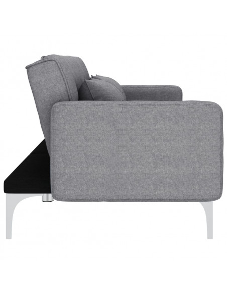 Divano Letto Grigio Chiaro in Tessuto