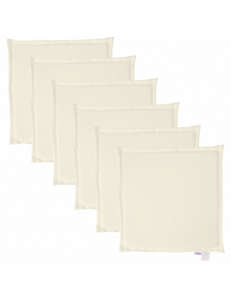 Imbottitura per Seduta Giardino 6pz Crema 45x45x2 cm Quadrata