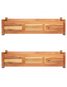 Letti Rialzati da Giardino 2 pz in Legno di Acacia 100x30x25 cm 2
