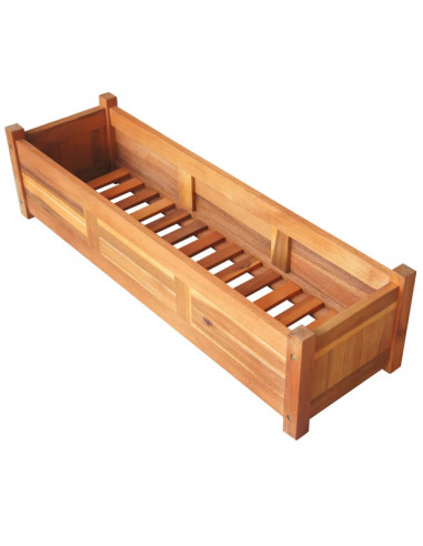 Letti Rialzati da Giardino 2 pz in Legno di Acacia 100x30x25 cm