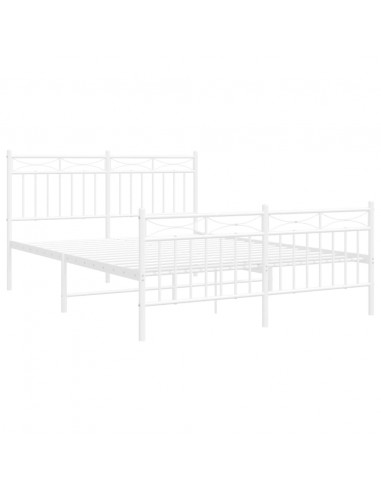 Giroletto con Testiera e Pediera Metallo Bianco 135x190 cm