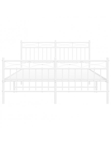 Giroletto con Testiera e Pediera Metallo Bianco 135x190 cm