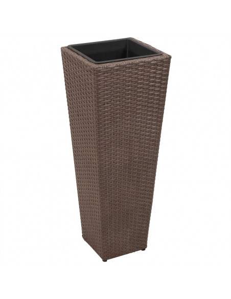 Letti Rialzati da Giardino 3 pz in Polyrattan Marrone