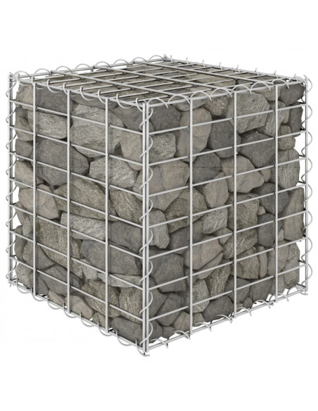 Gabbione Letto Rialzato a Cubo in Filo di Acciaio 40x40x40 cm
