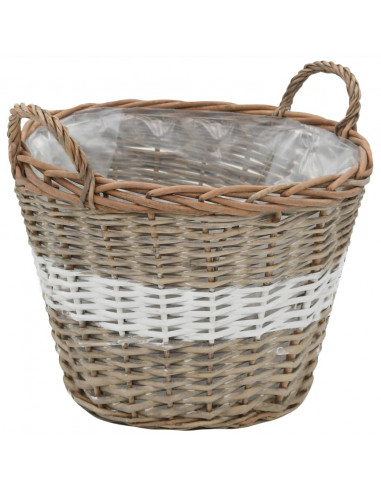 Letti Rialzati da Giardino 4 pz in Vimini e Rivestimento in PE