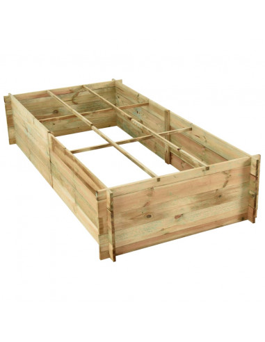 Fioriera Giardino Letto Vegetale in Legno di Pino 197x100x40cm