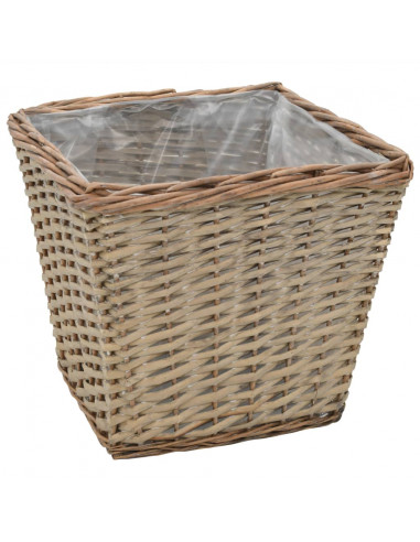 Letti Rialzati da Giardino 3 pz in Vimini e Rivestimento in PE