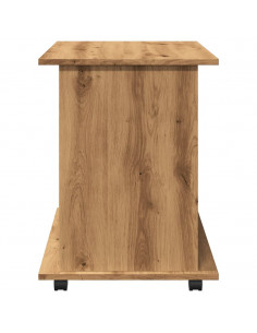 Armadietto con Ruote Rovere Artigianale 60x45x60 cm Truciolato