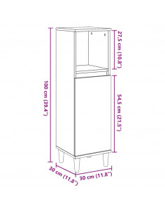 Armadietto da Bagno Rovere Artigianale 30x30x100 cm Truciolato