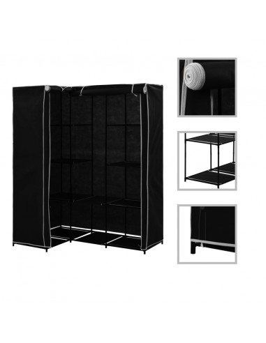 Armadio Angolare Nero 130x87x169 cm