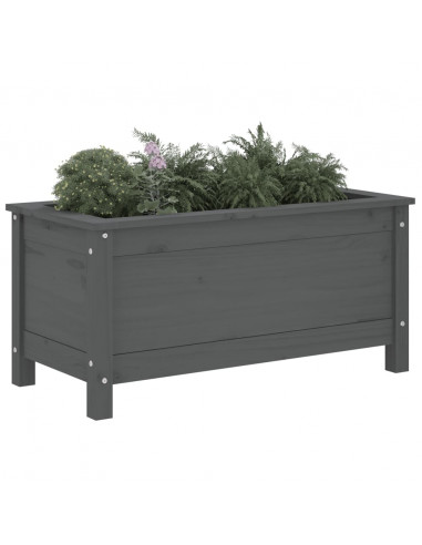 Fioriera da Giardino Grigia 82,5x40x39cm Legno Massello di Pino