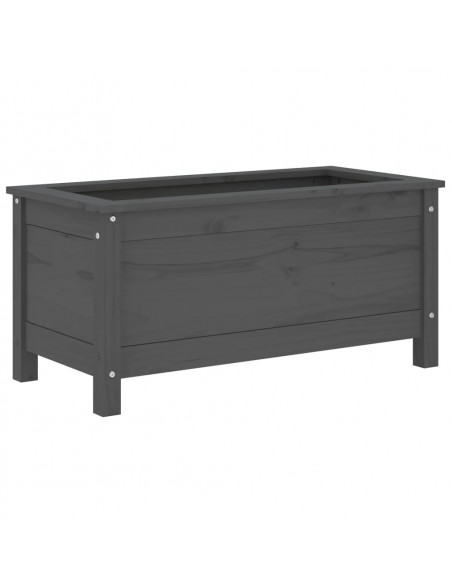 Fioriera da Giardino Grigia 82,5x40x39cm Legno Massello di Pino
