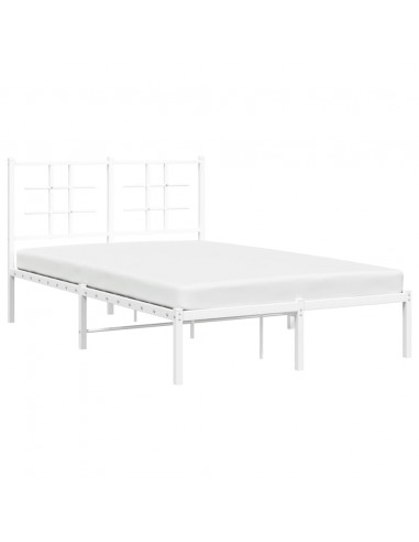 Giroletto con Testiera Metallo Bianco 120x190 cm