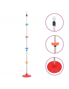 Fune da Arrampicata Oscillante con Piattaforme e Disco 200 cm 2