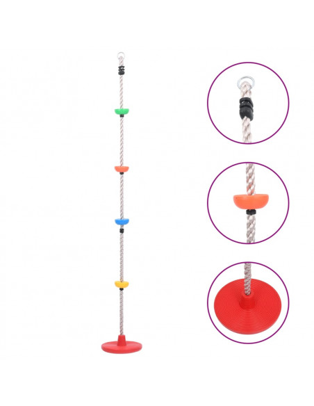 Fune da Arrampicata Oscillante con Piattaforme e Disco 200 cm