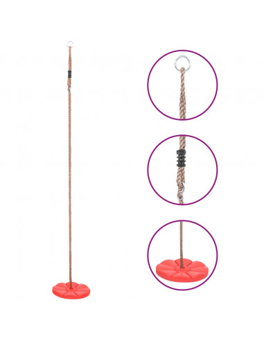 Altalena con Piattaforma 200 cm Rosso