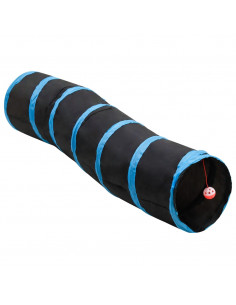 Tunnel per Gatti a S Nero e Blu 122 cm Poliestere 2