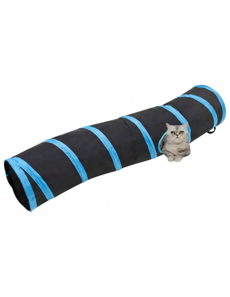 Tunnel per Gatti a S Nero e Blu 122 cm Poliestere