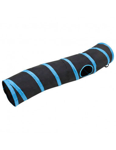 Tunnel per Gatti a S Nero e Blu 122 cm Poliestere