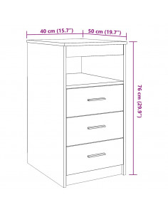Cassettiera Legno Antico 40x50x76 cm in Truciolato