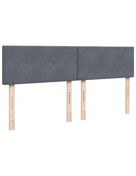Giroletto a Molle con Materasso Grigio Scuro 200x200 cm Velluto