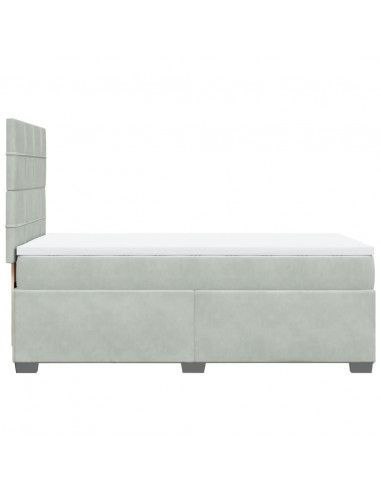 Giroletto a Molle con Materasso Grigio Chiaro 80x200 cm Velluto