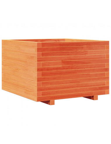 Fioriera Giardino Marrone Cera 70x70x49,5cm Legno Massello Pino