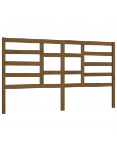 Testiera per Letto Miele 186x4x104 cm in Legno Massello di Pino 2