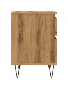 Comodini 2pz Rovere Artigianale 40x35x50 cm Legno Multistrato